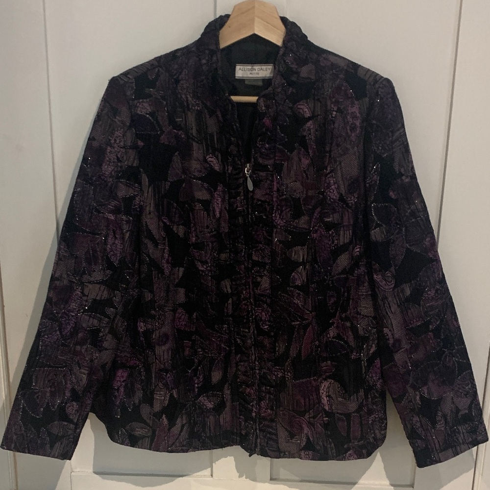 Allison Daley Women's Black and Purple Blazer